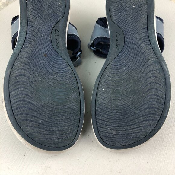 Clarks Women's Size 7M Cloudsteppers Mira Bay Denim Blue Strappy Sandals - Picture 12 of 15